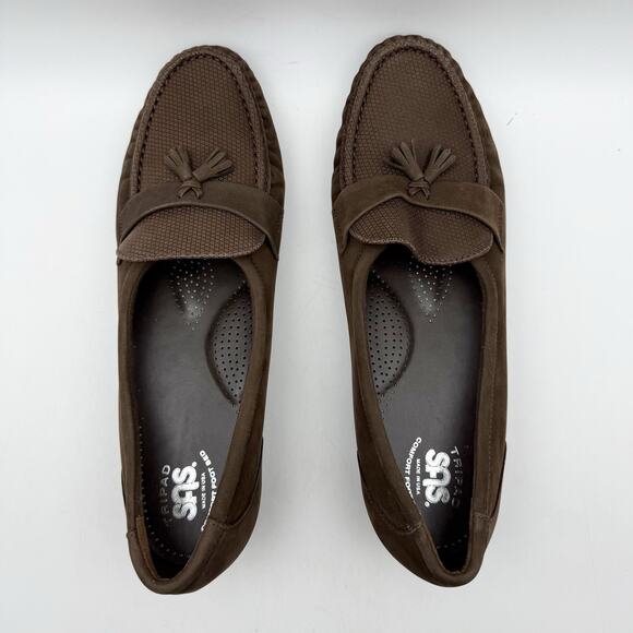 SAS Womens Taylor Wedge Loafer US 12 M EU 42.5 Brown Leather NIB - Picture 11 of 14